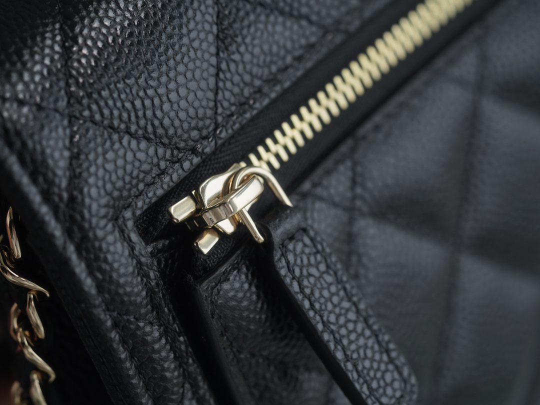 Chanel 22B Mini Postman Bag Black Caviar Calfskin  