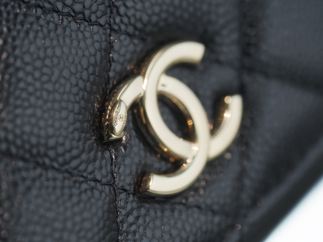 Chanel 22B Mini Postman Bag Black Caviar Calfskin  