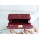 Chanel 22B Enamel Handle Chain Bag Medium Wine Red  