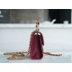 Chanel 22B Enamel Handle Chain Bag Medium Wine Red  