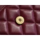 Chanel 22B Enamel Handle Chain Bag Medium Wine Red  