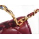 Chanel 22B Enamel Handle Chain Bag Medium Wine Red  