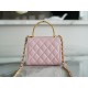 Chanel 22B Enamel Handle Chain Bag Small Pink  