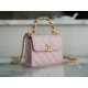 Chanel 22B Enamel Handle Chain Bag Small Pink  