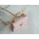 Chanel 22B Enamel Handle Chain Bag Small Pink  