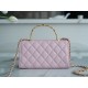 Chanel 22B Enamel Clasp Kelly Large Pink Lambskin  