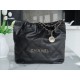 Chanel 22P 22 Bag Black and Gold Caviar Calfskin  