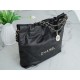 Chanel 22P 22 Bag Black and Gold Caviar Calfskin  