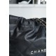 Chanel 22P 22 Bag Black and Gold Caviar Calfskin  