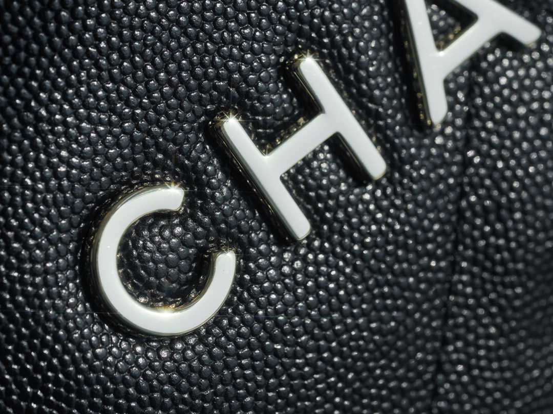 Chanel 22P 22 Bag Black and Gold Caviar Calfskin  