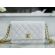 Chanel 22A Gold White Lizard-Print Calfskin with Vintage Gold Clasp  