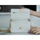 Chanel 22A Gold White Lizard-Print Calfskin with Vintage Gold Clasp  