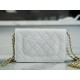 Chanel 22A Gold White Lizard-Print Calfskin with Vintage Gold Clasp  