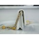 Chanel 22A Gold White Lizard-Print Calfskin with Vintage Gold Clasp  