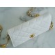 Chanel 22A Gold White Lizard-Print Calfskin with Vintage Gold Clasp  