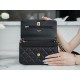 Chanel 22A Gold Black Lizard-Print Calfskin with Vintage Gold Clasp  