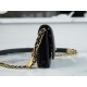 Chanel 22A Gold Black Lizard-Print Calfskin with Vintage Gold Clasp  