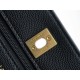 Chanel 22A Gold Black Lizard-Print Calfskin with Vintage Gold Clasp  