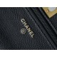 Chanel 22A Gold Black Lizard-Print Calfskin with Vintage Gold Clasp  