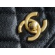 Chanel 22A Gold Black Lizard-Print Calfskin with Vintage Gold Clasp  