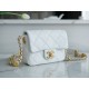 Chanel 22A Gold Flap Bag Square Lizard-Print Calfskin with Vintage Gold Clasp  