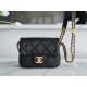 Chanel 22A Gold Flap Bag Square Lizard-Print Calfskin with Vintage Gold Clasp  