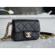 Chanel 22A Gold Flap Bag Square Lizard-Print Calfskin with Vintage Gold Clasp  