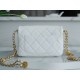 Chanel 22A Gold Flap Mini White Lizard-Print Calfskin with Vintage Gold Clasp  