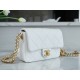 Chanel 22A Gold Flap Mini White Lizard-Print Calfskin with Vintage Gold Clasp  