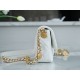 Chanel 22A Gold Flap Mini White Lizard-Print Calfskin with Vintage Gold Clasp  