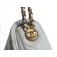 Chanel 22A Gold Flap Mini White Lizard-Print Calfskin with Vintage Gold Clasp  