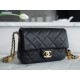 Chanel 22A Gold Flap Mini Lizard-Print Calfskin with Vintage Gold Clasp  