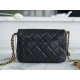 Chanel 22A Gold Flap Mini Lizard-Print Calfskin with Vintage Gold Clasp  