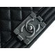 Chanel Leboy Large Quilted Black and Silver Medium Caviar Calfskin  