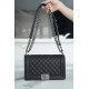 Chanel Leboy Large Quilted Black and Silver Medium Caviar Calfskin  