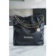 Chanel 22P 22 Bag Large Black with White Buckle Calfskin  