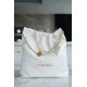 Chanel 22P 22 Bag Large White with Gold Buckle Calfskin  