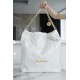 Chanel 22P 22 Bag Large White with Gold Buckle Calfskin  