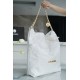 Chanel 22P 22 Bag Large White with Gold Buckle Calfskin  