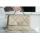 Chanel 19 BAG 22C Milk Tea Apricot Silver Accessories Small  