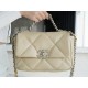 Chanel 19 BAG 22C Milk Tea Apricot Silver Accessories Small  