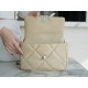 Chanel 19 BAG 22C Milk Tea Apricot Silver Accessories Small  