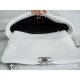 Chanel 19 BAG 22C Silver Accessories White Medium  