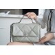 Chanel 19 BAG 22C Milk Green Gray Silver Accessories Small  