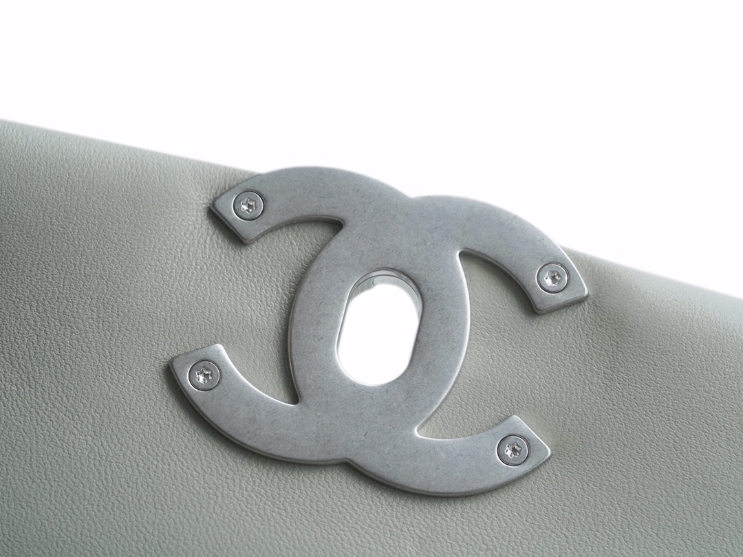 Chanel 19 BAG 22C Milk Green Gray Silver Accessories Small  