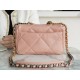 CHANEL 19 Bag Peach Pink Small Rectangular Flap  