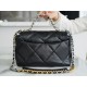 19 BAG 22C Silver Hardware Black Medium  