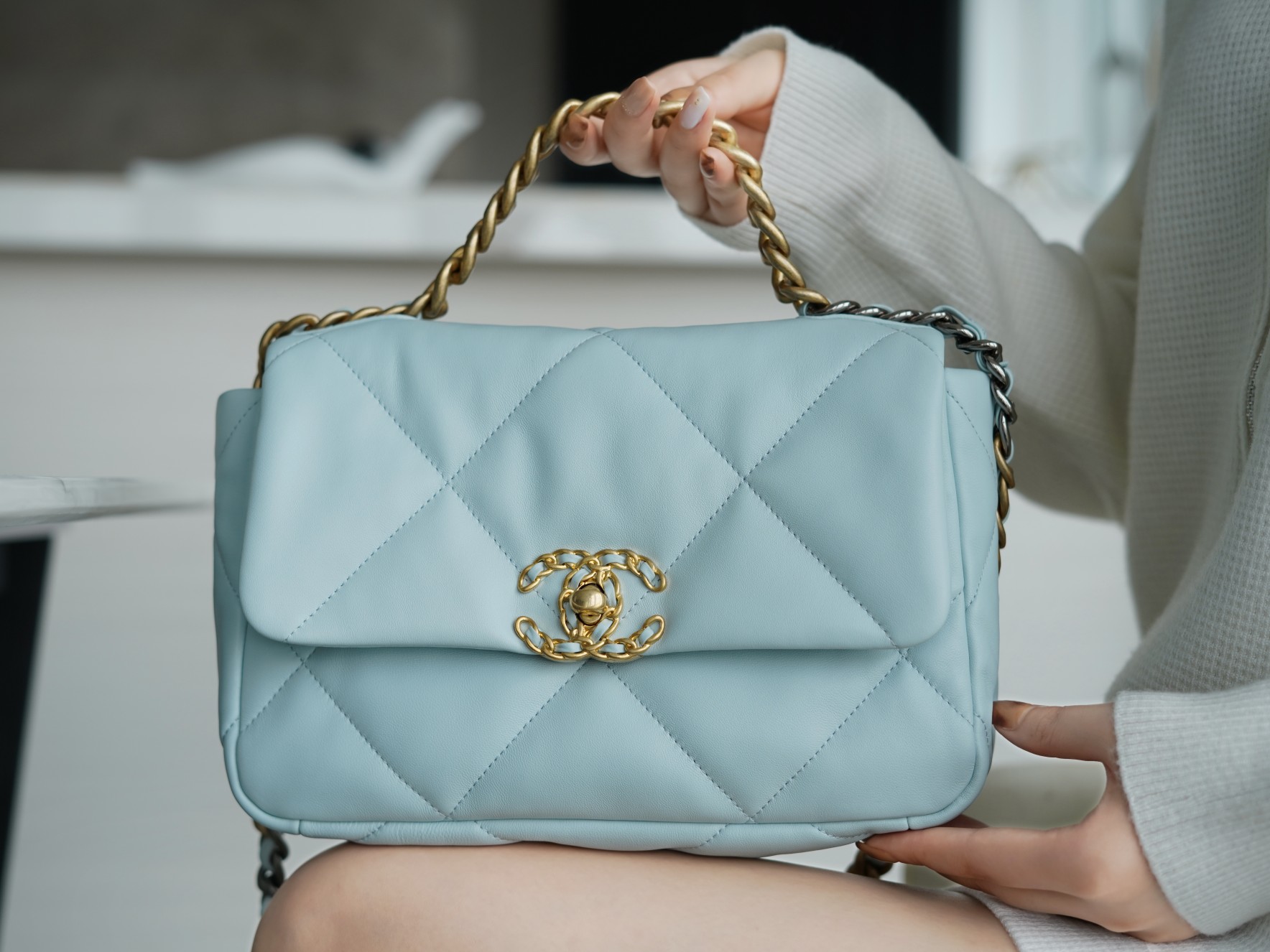 CHANEL 19 Series 2021 Light Blue  