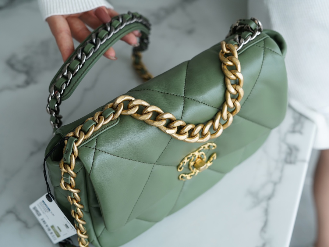 Chanel 19 Bag 2021 Matcha Green Small Lambskin  