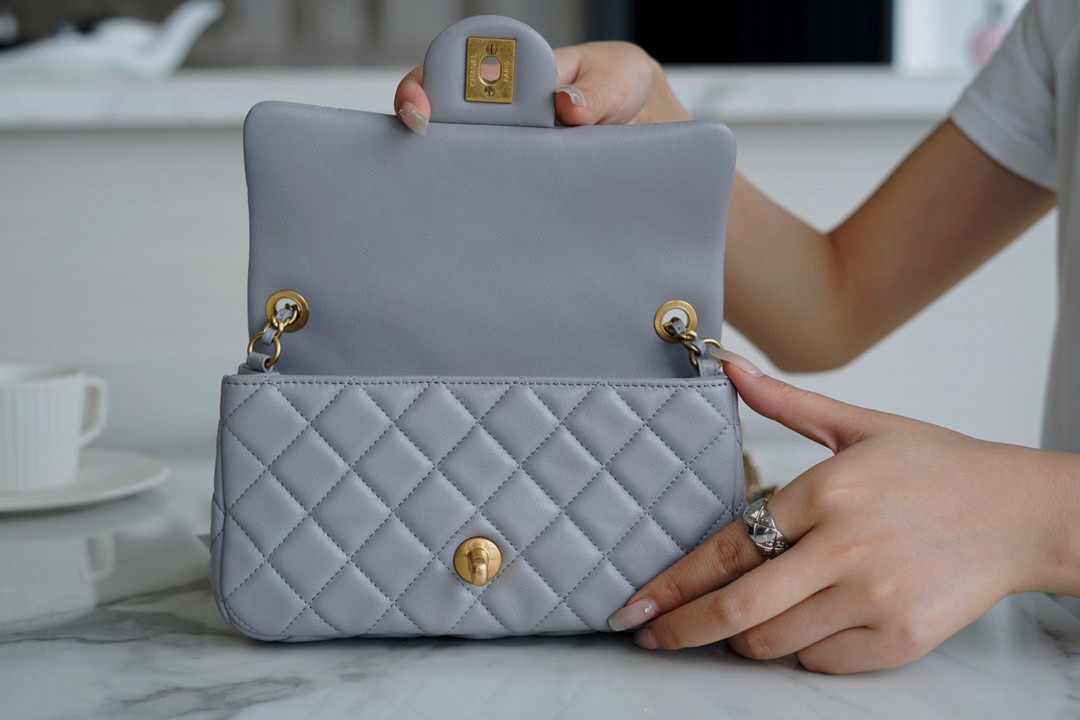 Chanel CF Metal Ball Mini Light Grey